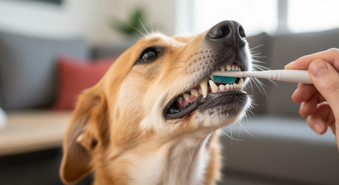 Un chien allongé sur une table de consultation, une trousse de soins posée à côté